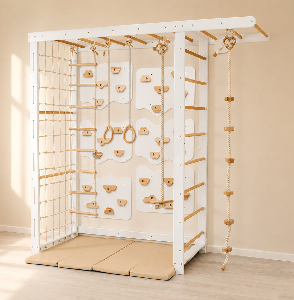 Swedish "Big Bridge" + Rope Set + Cloud Panels (6) w/ Hand Holds + Mats