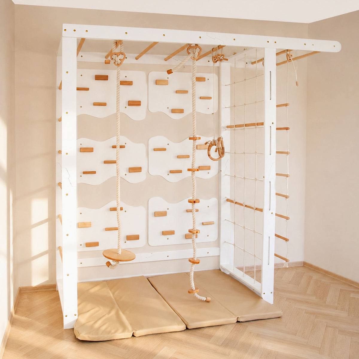 Swedish "Big Bridge" + Ropes + Mats + Cloud Panels w/ Bar Holds (6)