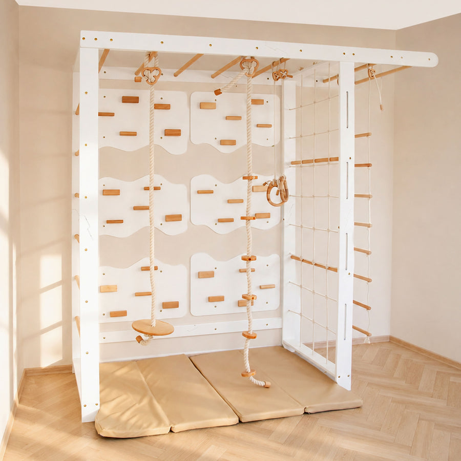 Swedish "Big Bridge" + Ropes + Mats + Cloud Panels w/ Bar Holds (6)