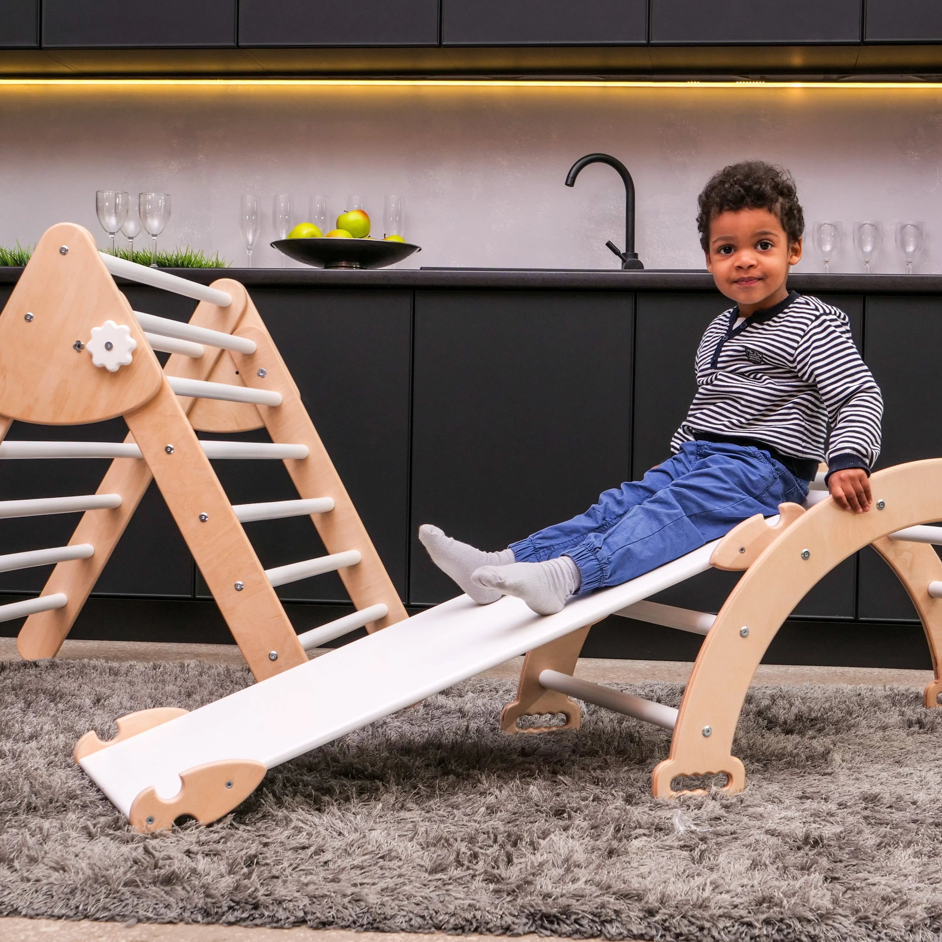 Montessori Climbing Ladder Wood Climbing Toy Bouncy Castles For